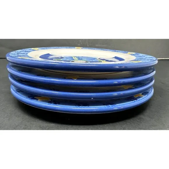 Vtg 4 SANDI GORE EVANS S'MORES THE MERRIER Jolly Follies Salad Plates Snowman - Picture 9 of 13